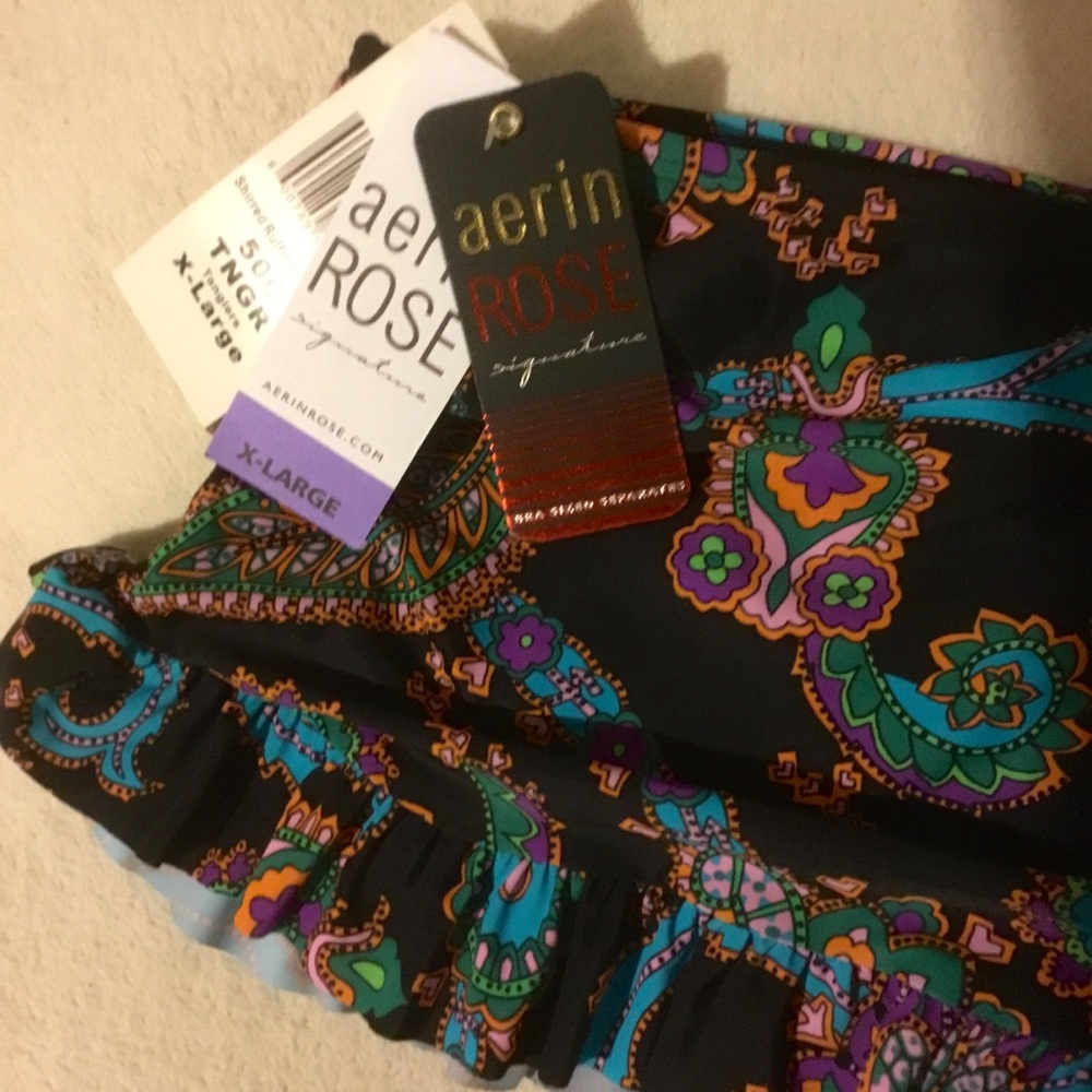 Aerin Rose Tangiers shirred ruffle swim skirt XL